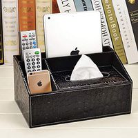 T-ZJHC Multi-Function Tissue Box Living Room Coffee Table Paper Remote Control Storage Box Creative Simple and Lovely, Black