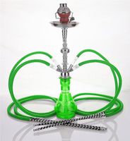 4 hose 23" Walla Green Hookah Shisha Nargila water glass vase pipes smoke sale