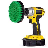 Electric Drill Brush Kit - Drill Powered Scrubber Cleaner Cleaning Brush Combo Tool Kit for Grout Power Tub Flooring Brick (Green, 1 x 5'' Drill Brush (Hollow))