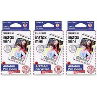 Fujifilm Instax Mini Airmail 30 Film for Fuji 7s 8 25 50s 90 300 Instant Camera, Share SP-1
