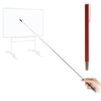 Pointer - Teachers Pointer - Teaching Pointer - Hand Pointer Extended Length, Presenter Whiteboard Pointer, Black Matte with Chrome Trim (Red)