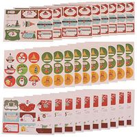 OBANGONG Christmas Writable Sticker Xmas Gift Sealing Decoration Paster Baking Packing Label Wrapping Stickers Christmas Gift Tags Packaging Envelope Seals(30 Sheets,300pcs)