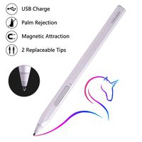 RENAISSER Stylus Pen for Surface, Portable with Magnetic Attachment, 4096 Pressure Points High Sensitivity Digital Pen, Stylus Pen with 2 Replaceable Tips for Surface Pro/GO/Book, Raphael 520, Silver