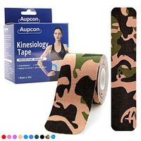 AUPCON Sports Kinesiology Tape Precut Muscle Tape Breathable Hypoallergenic Latex Free Water Resistant Pain Relief Knee Shoulder Elbow Ankle Injury Recovery Therapeutic Aid (1RollGreen Camo)
