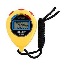❤️❤️Jonerytime❤️❤️Digital Professional Handheld LCD Chronograph Sports Stopwatch Timer Stop Watch (Yellow)