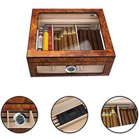 Humidors Cigar Box Cigar Mellow Cedar Wood Large-Capacity Transparent Skylight Sealed Box Cigar Utensils Professional Storage Maintenance Cigar Box Sealed (Color : Brown, Size : 332813cm)