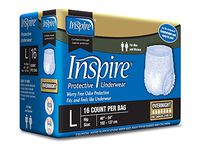 Inspire Overnight Adult Diaper Incontinence Underwear, Large, 64 Count