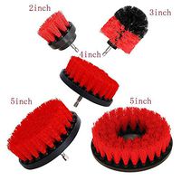 Zerich Stiff Bristle 5 Piece Drill Brush Nylon Cordless Drill Powered Spinning Brush Heavy Duty Scrubbing Drill Attachment Kit Power Scrub Brush#3334
