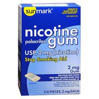 Sunmark Nicotine Polacrilex Gum 2 mg Original Flavor - 110 ct, Pack of 3