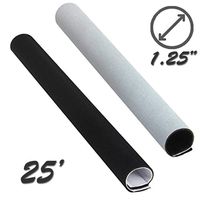 1.25" Neoprene Easy Cable Wrap with Hook and Loop - Black/White - 25FT