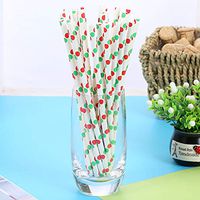 Xisheep Disposable Flexible Drinking Straws, Edible Kraft Paper Color Bulk Biodegradable Party Pack for Baby Child Family Birthday Party or Cocktail Drink 25Pcs (B)