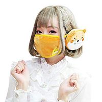 YOMORIO Cute Shiba Inu Earmuffs Lolita Anime Cosplay Mouth Mask Anit-Dust Plush Stuffed Ear Warmer (Yellow)