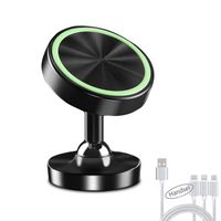 Car Phone Mount, Magnetic Phone Car Mount Universal 360° Rotation,with 3 in 1 USB Charging Cable，for iPhone Xs Max XR X 8 7 Se 6S 6+ 5S 4 Samsung Galaxy S10 S9 S8 S7 S6 S5 S4 LG Nexus Nokia and More