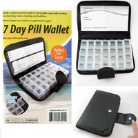 Deluxe 7 Day Pill Organizer Dispenser Box in Wallet Weekly Medicine Travel Case