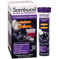 Sambucol Black Elderberry plus Vitamin C & Zinc, 15 Effervescent Tablets