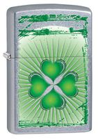 Zippo Shamrock Lighter, Street Chrome