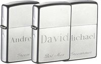 Personalized Set of 3 Zippo Lighters with Free Engraving