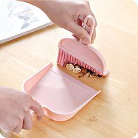 Gotian Mini Desktop Sweeper,Cleaning Brush Small Broom Dustpan Set, Small Size, Less Space, Convenient Place, for Cleaning Dining Table, Table, Sofa, in-Vehicle Equipment (Pink)