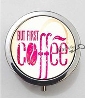 BlackKey OK But First Coffee 3-Compartment Decorative Pocket Gift Box Case Organizer for Pill, Color 1 -878