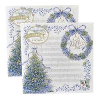 Frontia Paper Napkins Kawaii Cute 13x13" 20 Count 3-Ply Cocktail Decoupage Luncheon Disposable for Dinner Birthday Party Japan Import (Blue Christmas)
