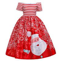 Driuankeji Kids Child Girls Christmas Holiday Dress Girls' Special Occasion Dress Xmas Pageant Party Outfits Red