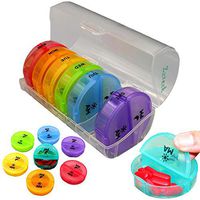 Zzteck Daily Pill Organizer 2 Times a Day - Weekly AM PM Pill Box Case Damp-Proof Travel Pills Container 7 Day, Medication Fish Oil, and Medicine Holder Fits in Purse and Pockets