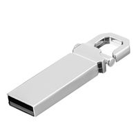 Gotd USB 2.0 Flash Drive Stainless Steel Metal High Speed Memory Stick Storage Pen Disk Digital U Disk, Hooked Key Ring Design (1GB)