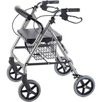 Ultra Lightweight Titanium Rollator with Curved Backrest and Storage Basket(Handrail Height Adjustable)