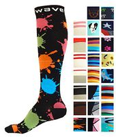 Compression Socks Women & Men 20-30mmhg by Wave (Splash, S/M)