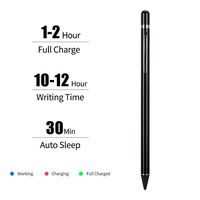 Stylus Pen for Apple iPad Active Tablet Stylus Pens for Touch Screens Fine Point Stylist Pen Pencil Compatible with iPhone iPad and Samsung Sony Lenovo Tablet 1.45mm 12Hours (Black for Apple)