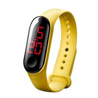 LED Electronic Sports Luminous Sensor Watches SOM Depth Waterproof Smartwatch for Women Men Kids (Yellow)