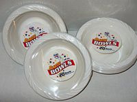 LOT OF 3- 20 PACK WHITE PLASTIC 12oz BOWLS 6"- 60 TOTAL DISPOSABLE PARTY SUPPLIES …