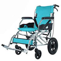 HWZLOIK Wheelchair - Drive Medical Lightweight Steel Transport Wheelchair, Fixed Full Arms, Seat Easy to Install and Release,Easy to Fold,Size; 90X60X86CM (Color : Green)