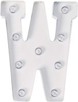 Darice White Metal Marquee Letter - W - 9.87" Tall, White Finish