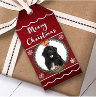 Newfoundland Dog Christmas Gift Tags (Present Favor Labels)