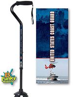 Adjustable Walking Cane Foam Handle Quad Footed Four Pointed Cane Tip US Coast Guard Military