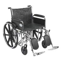 Wheelchair Std Dual-Axle 22 w/Rem Full Arms & Elev Legrest