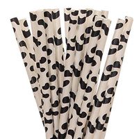 Black and White Cow Print Paper Straws (25)