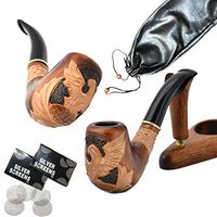 "American eagle III" pear wood handmade wooden tobacco pipes smoking pipe for 9 mm filter + Pouch