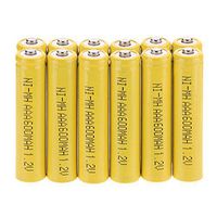 Windmax 12Pcs Yellow Color 3A AAA 1.2V 600mAh Rechargeable Battery White NiMH 3A Batteries for Solar Light …
