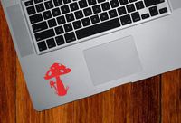 Magic Mushrooms - Trackpad / Keyboard - Vinyl Decal (Red)