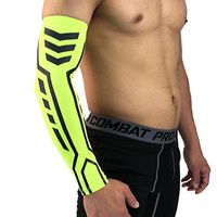 iMakcc UV Protection Cooling Arm Sleeves - Long Sun Sleeves for Men & Women. Perfect for Cycling, Driving, Running, Basketball, Football & Outdoor Activities. (Green, M)