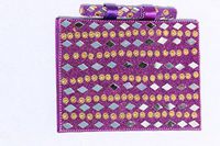 9” Writing Poetry Journal/Sketchbook -Stonestudded Handmade Scrapbook/Notebook Diary with stonestudded pen (PURPLE)