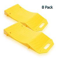 Zone Tech Tire Saver Ramps - 8-Pack Premium Quality Highly Visible Travel Ramps for Flat Spot and Flat Tire Prevention