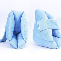 Foot Pillow Heel Cushion Protectors - Pressure Sore and Heel Ulcer Relief - Breathable High Elasticity Sponge Filling,Light Blue- 1 Pair