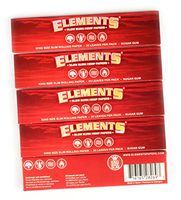 5 booklets - Elements RED King Size Slim Slow Burn Hemp Rolling Paper