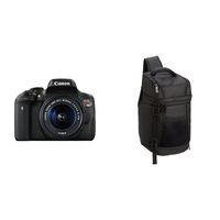 Canon EOS Rebel T6i Digital SLR with EF-S 18-55mm IS STM Lens - Wi-Fi Enabled + Free AmazonBasics Sling Backpack for SLR Cameras