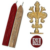 Initial Wax Seal Kit with Red & Gold Sealing Wax (Letter M)