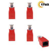 WayJaneDTP 4 Pack RJ45 Male to Female Ethernet Crossover Cable Adapter Support Standard LAN Cable