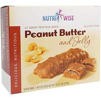 NutriWise - Peanut Butter & Jelly Bars | Gluten Free Diet Nutrition Bars | High Protein, Low Fat, Cholesterol Free - 2 Box Pack - 14 Units